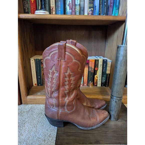 Panhandle Slim Men's Size 10D Brown Leather Western Cowboy Boots Mexico - Picture 2 of 7